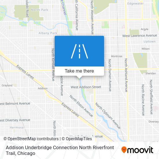 Addison Underbridge Connection North Riverfront Trail map
