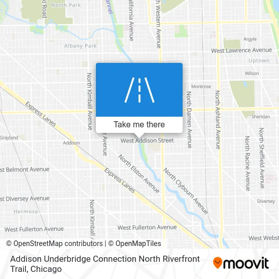 Addison Underbridge Connection North Riverfront Trail map