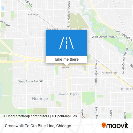 Crosswalk To Cta Blue Line map