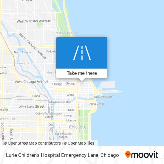 Mapa de Lurie Children's Hospital Emergency Lane