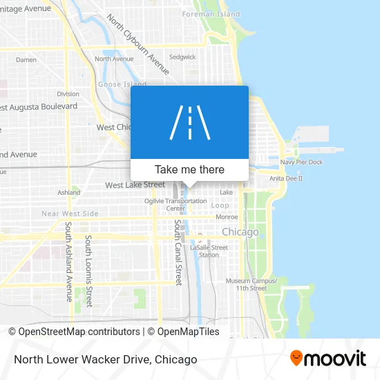 North Lower Wacker Drive map