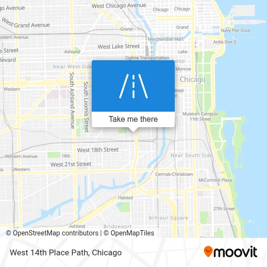 West 14th Place Path map