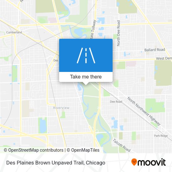 Des Plaines Brown Unpaved Trail map