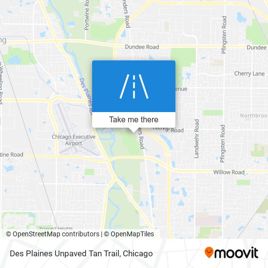 Mapa de Des Plaines Unpaved Tan Trail