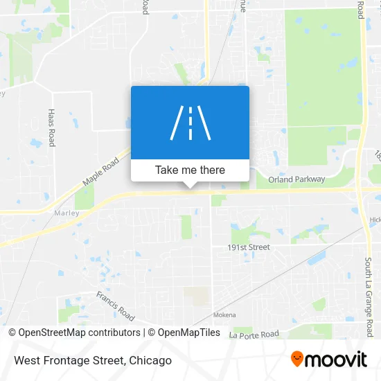 West Frontage Street map