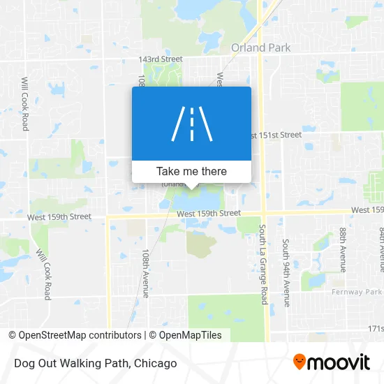 Dog Out Walking Path map