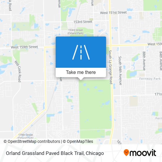 Orland Grassland Paved Black Trail map