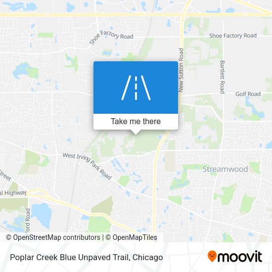 Poplar Creek Blue Unpaved Trail map