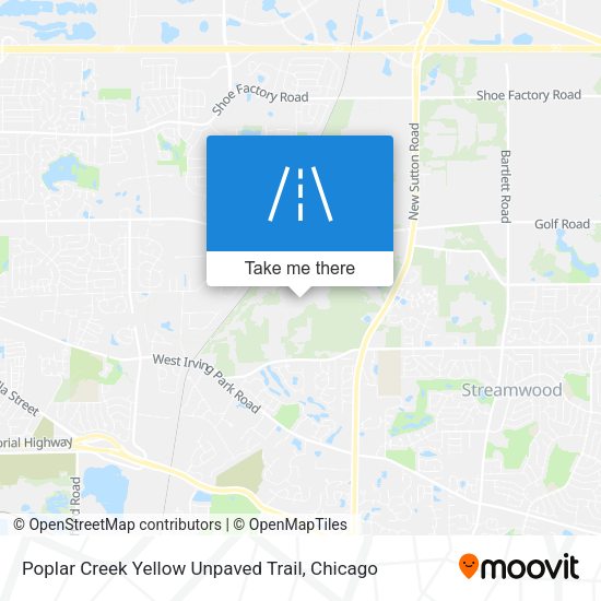 Poplar Creek Yellow Unpaved Trail map