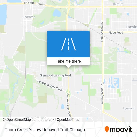 Thorn Creek Yellow Unpaved Trail map