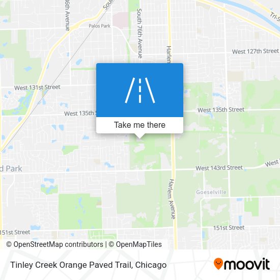 Mapa de Tinley Creek Orange Paved Trail