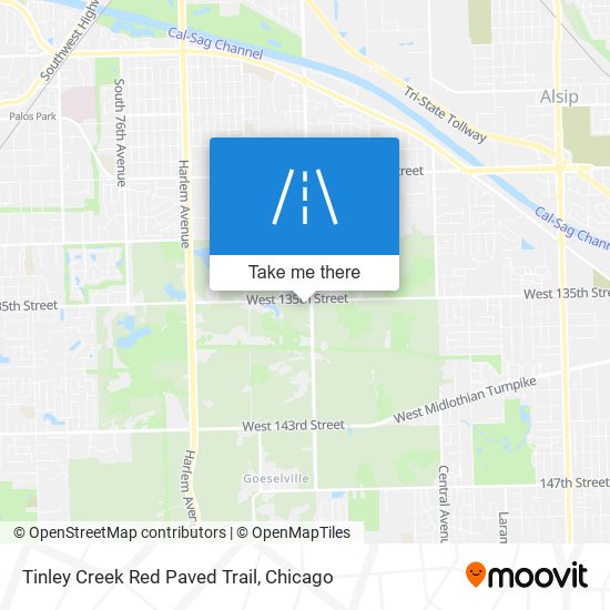 Mapa de Tinley Creek Red Paved Trail