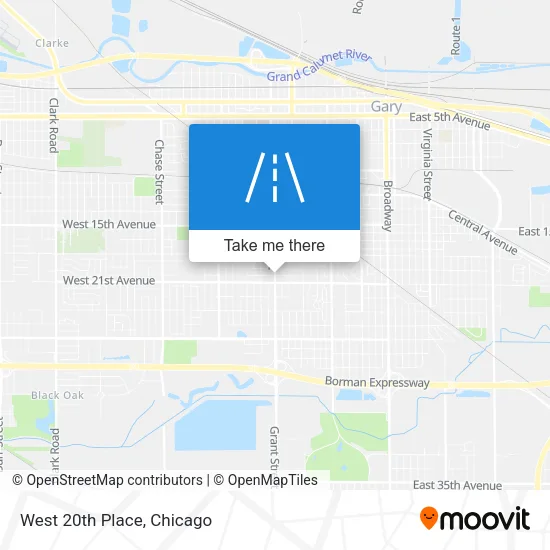 West 20th Place map