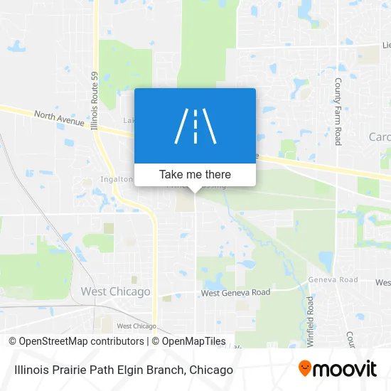 Illinois Prairie Path Elgin Branch map