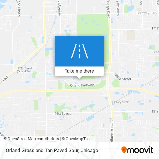 Orland Grassland Tan Paved Spur map