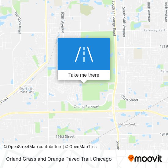 Orland Grassland Orange Paved Trail map