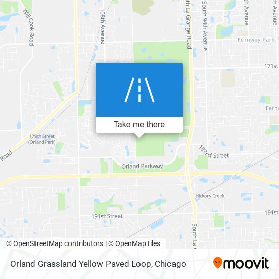 Mapa de Orland Grassland Yellow Paved Loop