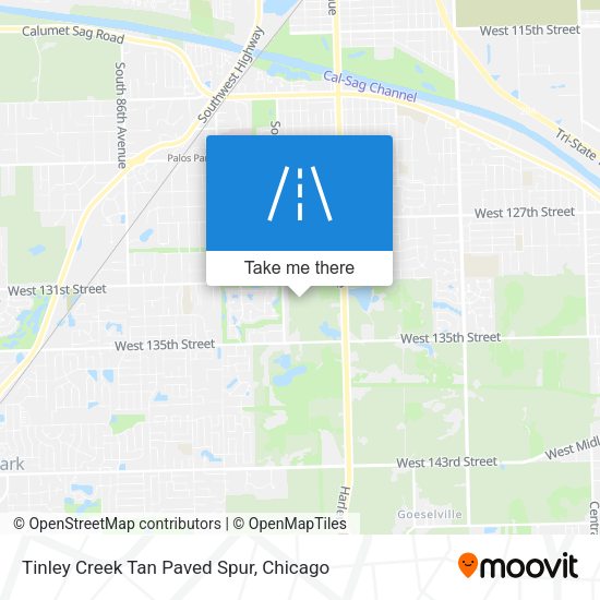 Mapa de Tinley Creek Tan Paved Spur