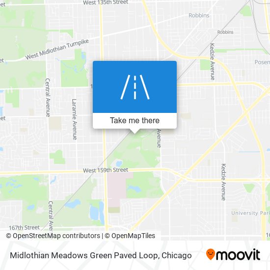 Midlothian Meadows Green Paved Loop map