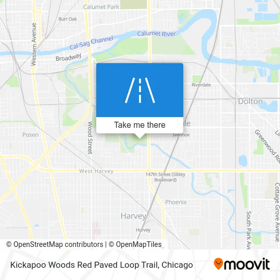 Kickapoo Woods Red Paved Loop Trail map