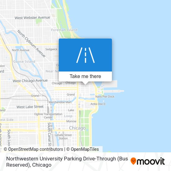 Mapa de Northwestern University Parking Drive-Through (Bus Reserved)