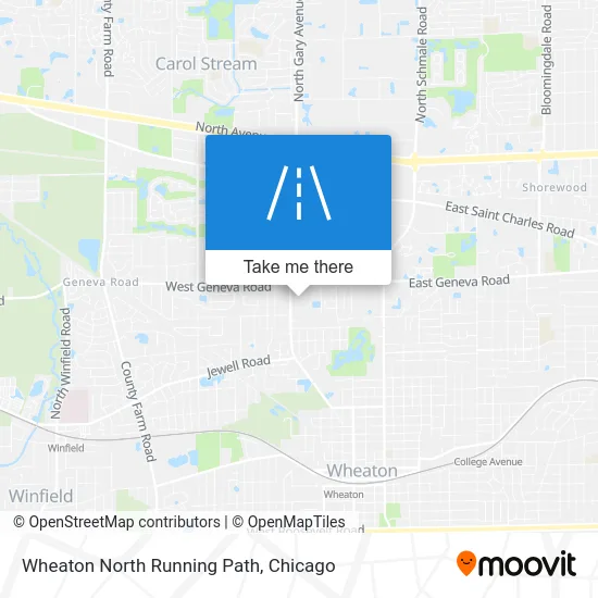 Wheaton North Running Path map