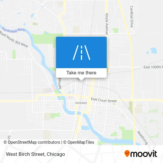 West Birch Street map