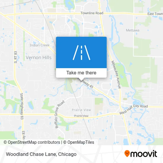 Woodland Chase Lane map