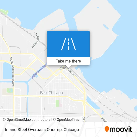 Inland Steel Overpass Onramp map