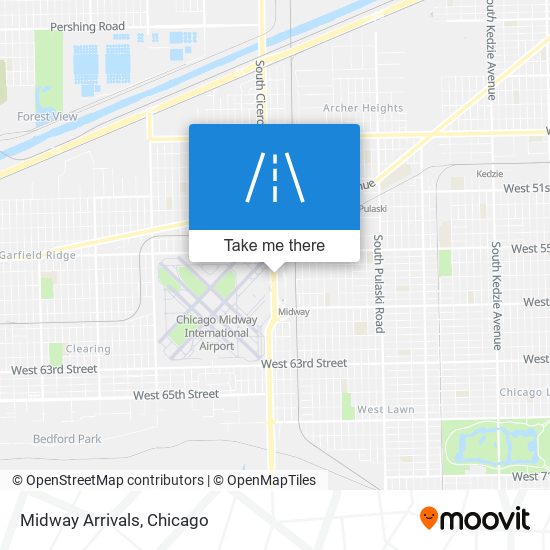 Midway Arrivals map