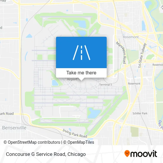 Concourse G Service Road map