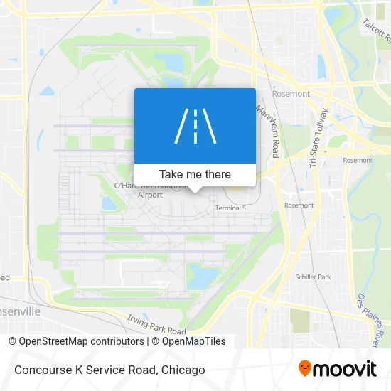 Concourse K Service Road map