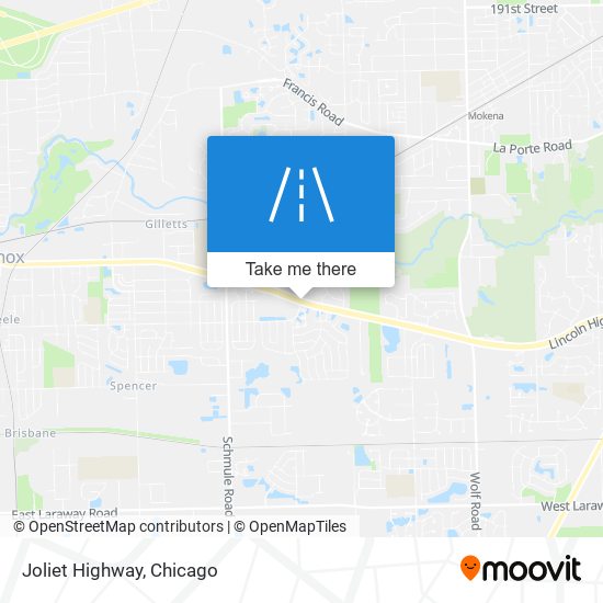 Joliet Highway map