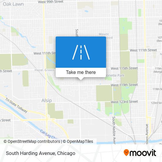 South Harding Avenue map