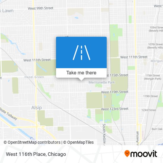 West 116th Place map