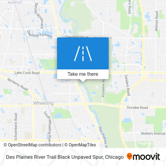 Des Plaines River Trail Black Unpaved Spur map
