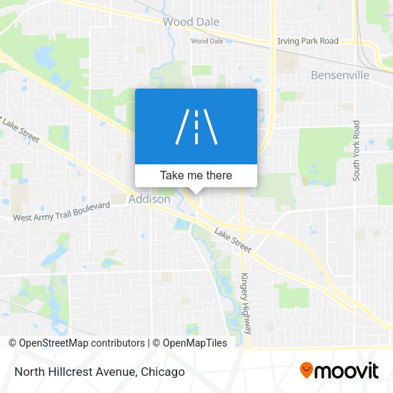 North Hillcrest Avenue map