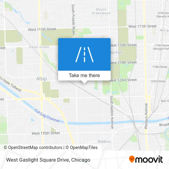 West Gaslight Square Drive map