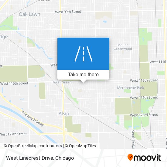 West Linecrest Drive map