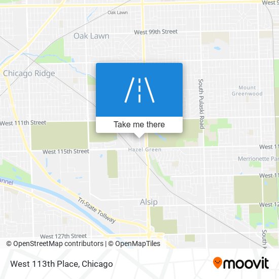 West 113th Place map