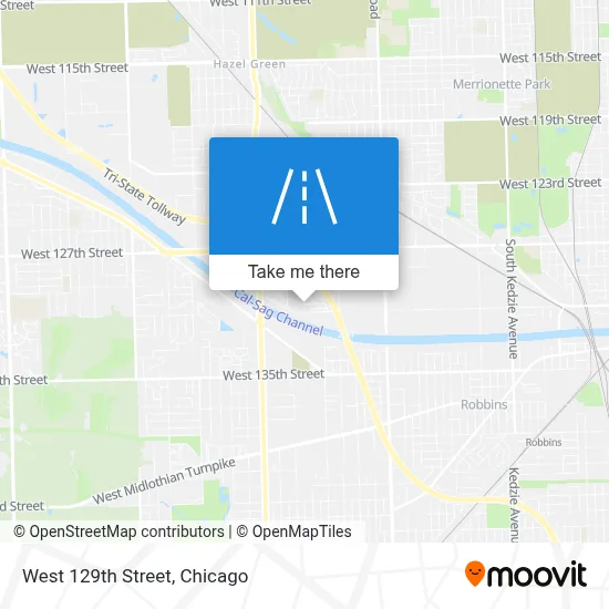 West 129th Street map