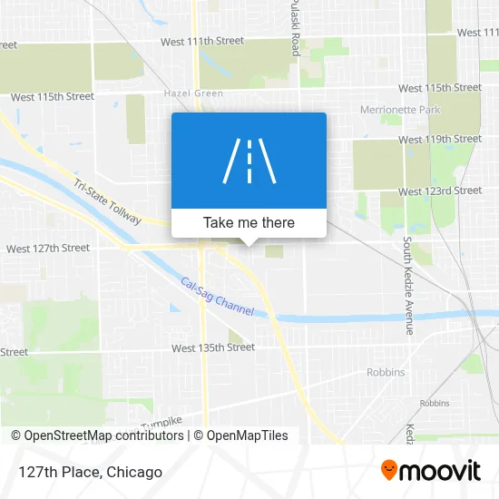 127th Place map