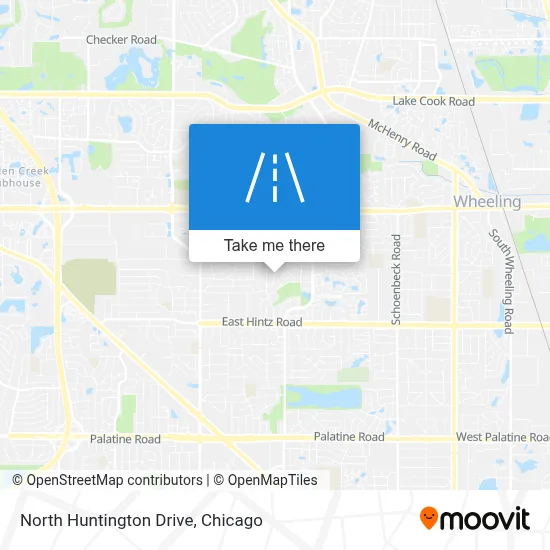 North Huntington Drive map