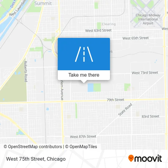 West 75th Street map