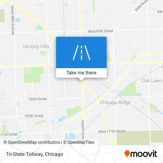Tri-State Tollway map