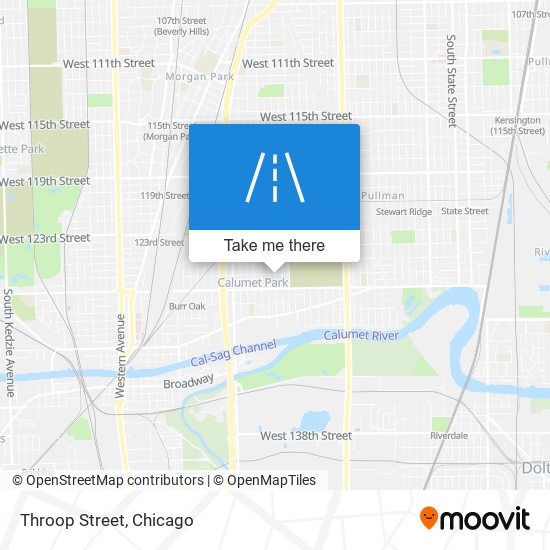 Throop Street map