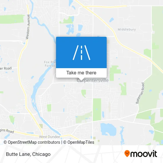 Butte Lane map