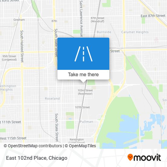 East 102nd Place map
