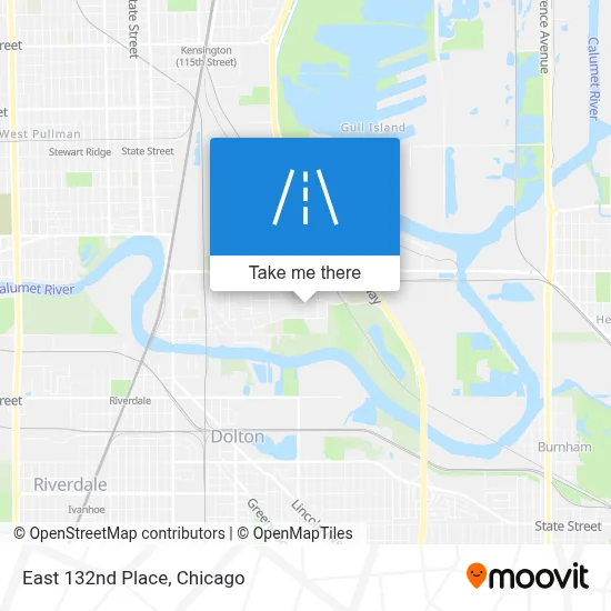 East 132nd Place map