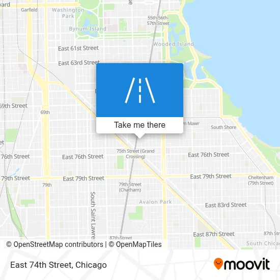 East 74th Street map